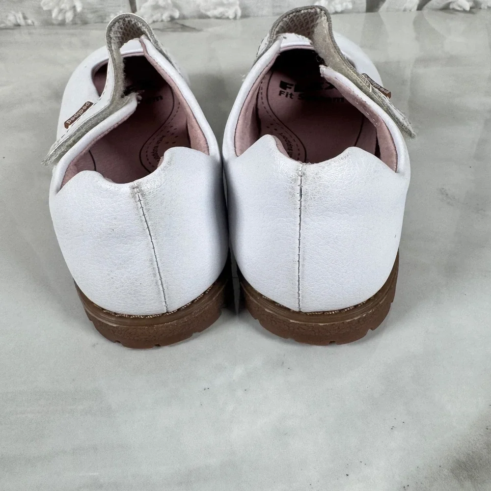 Pediped‎ White Leather Mary Jane Shoes Flex Fit Girl's EU 31 US 13-13.5